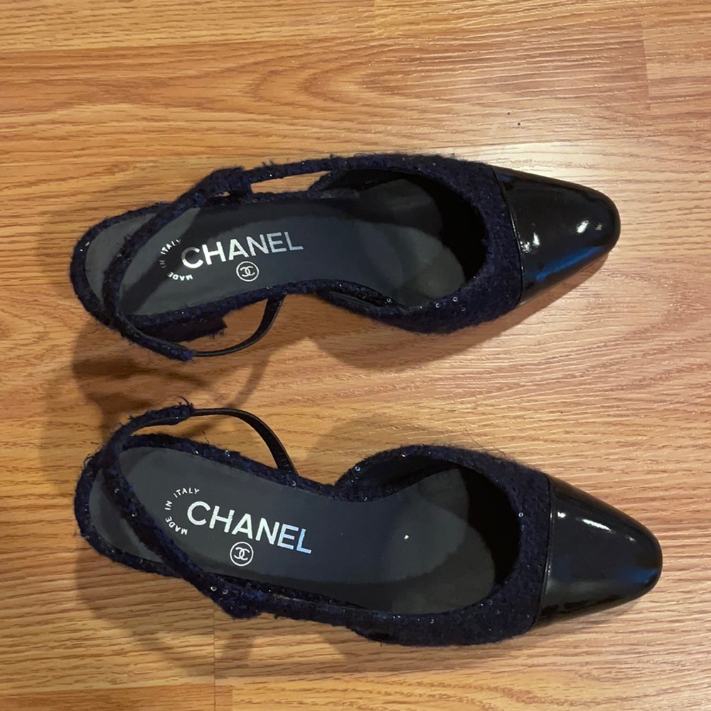 Chanel Blue Slingbacks
